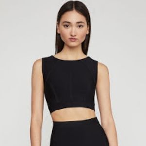 NWT BCBGMaxazria Fenella Cropped Top in Black XXS